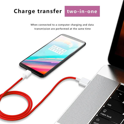 Cable USB para OnePlus | 100W SUPERVOOC | 100cm / 200cm | USB A / USB C | Rojo | CCE-CUS-48