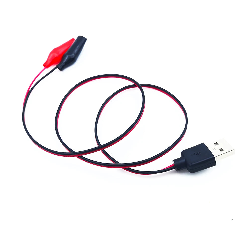 Cable USB a Pinzas Cocodrilo | USB Tipo A Macho | Pruebas y Alimentación | CE-CUS-06
