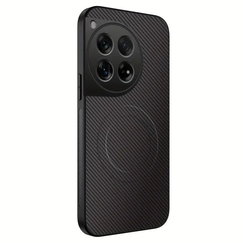 Estuche / Funda Protectora para OnePlus 12 | Diseño Fibra de Carbono con Aro Magnético | Negro | CCE-EST-33