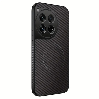 Estuche / Funda Protectora para OnePlus 12 | Diseño Fibra de Carbono con Aro Magnético | Negro | CCE-EST-33