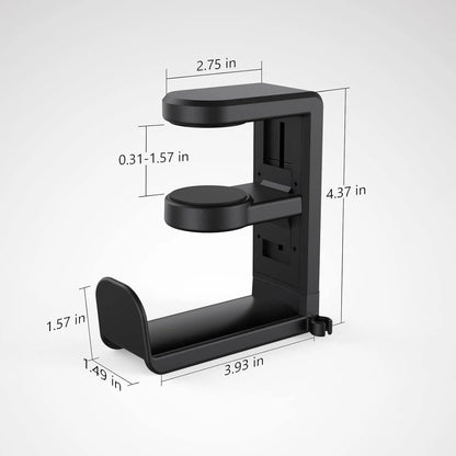 Holder para Audífonos / Headsets | Giratorio 360 Grados | Sin Perforación | CCE-HLD-06