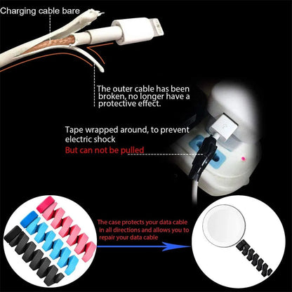 Protector para Cable en Espiral | 4 Pack | 6 Colores | Plástico | CCE-ORG-09