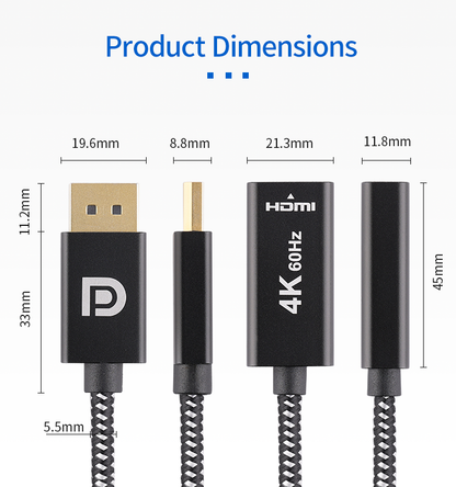 Adaptador DisplayPort - HDMI | ULT-unite | 4K / 60Hz | 20cm | PS176 | CE-AD-30