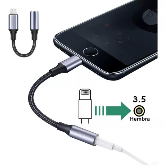 Adaptador Lightning - 3.5mm Hembra | Plateado-Negro | CE-AD-32