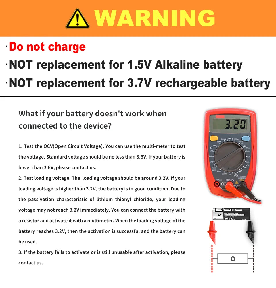 Pila - Batería C - LS26500 / ER26500 | 3.6V / 9000mAh | CE-BAT-31