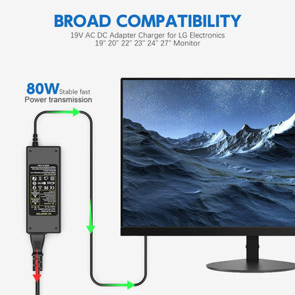 Adaptador / Convertidor Eléctrico para Monitor LG | 19V / 4A  | 6.5mm x 4.4mm | CE-CON-05