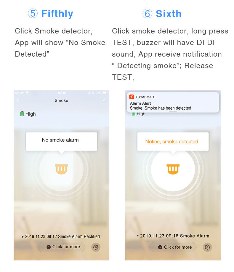 Detector de Humo WiFi Tuya Smart | App | CE-DET-01