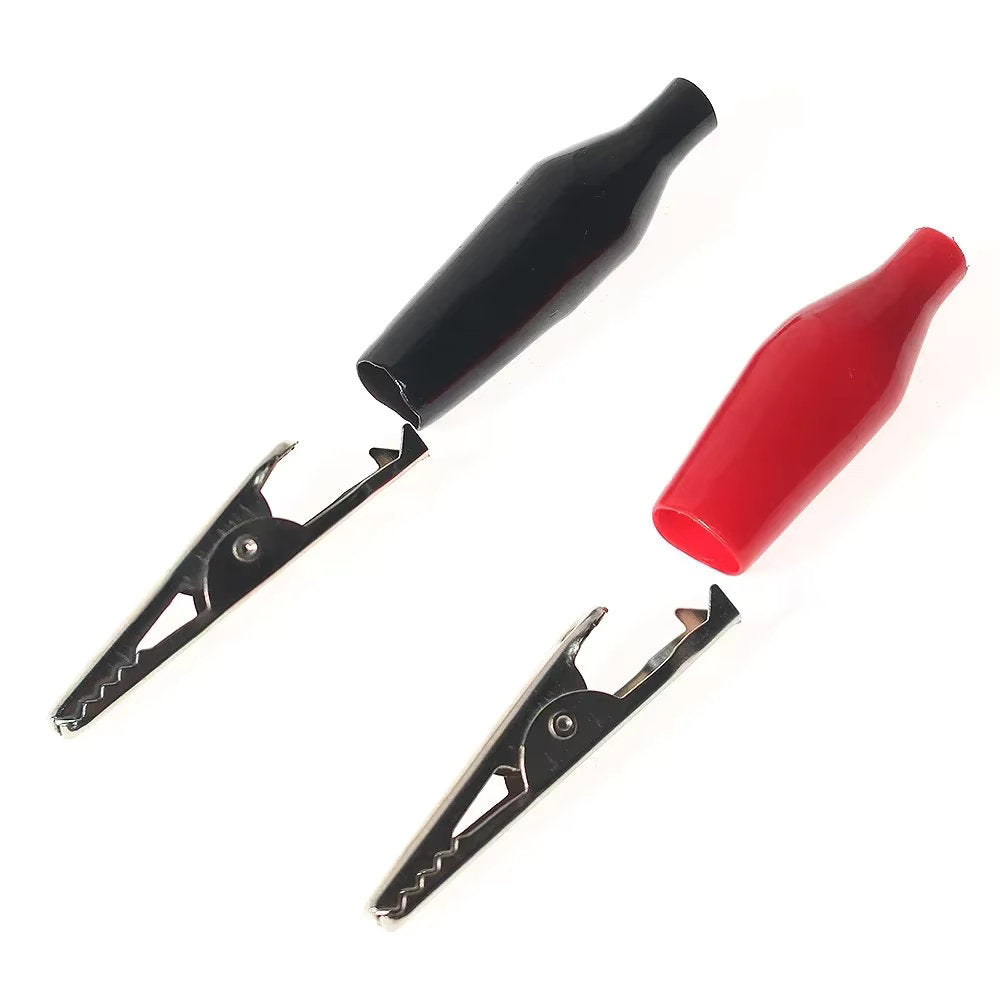 Clip Lagarto / Pinza Eléctrica con Aislante | 5A | 2 Pack / Rojo + Negro | 35mm x 45mm | CE-EMP-19