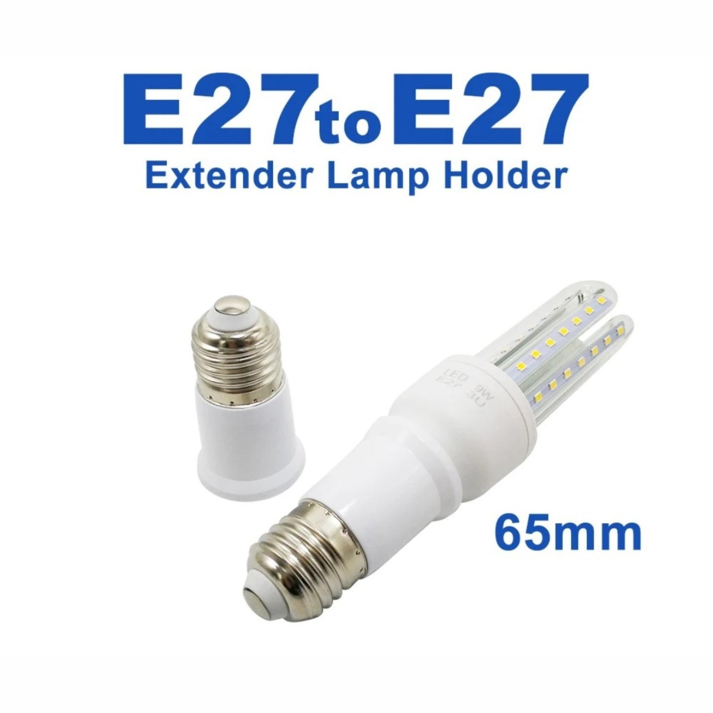 Extensor de Socket E27 a E27 para Bombillo LED | 65mm / 95mm / 197mm (Flexible) | Uso General | CE-EMP-23