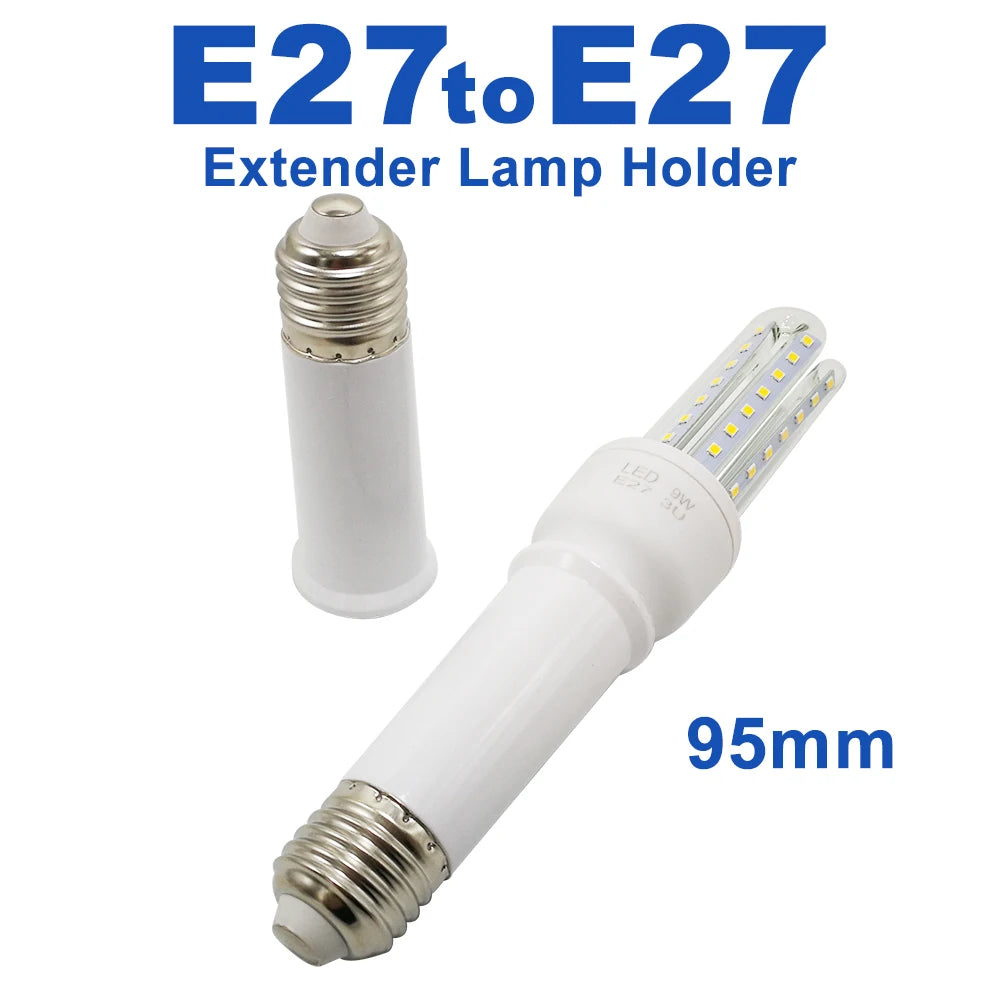 Extensor de Socket E27 a E27 para Bombillo LED | 65mm / 95mm / 197mm (Flexible) | Uso General | CE-EMP-23