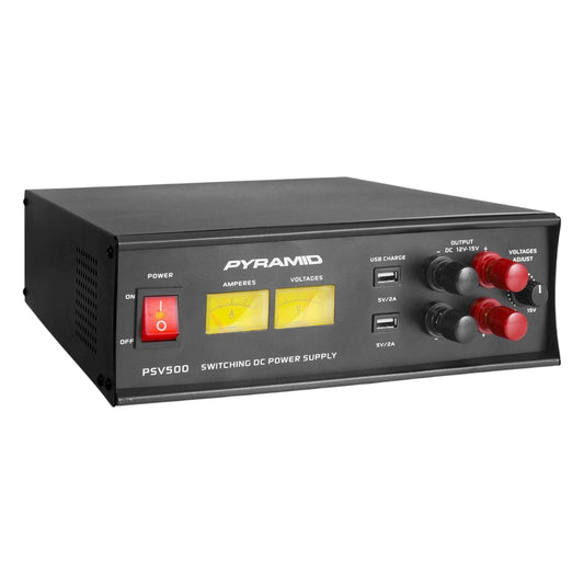 Fuente de Poder Ajustable Pyramid PSV500 | 12-15V / 50A | Con Puertos USB | CE-FPR-06