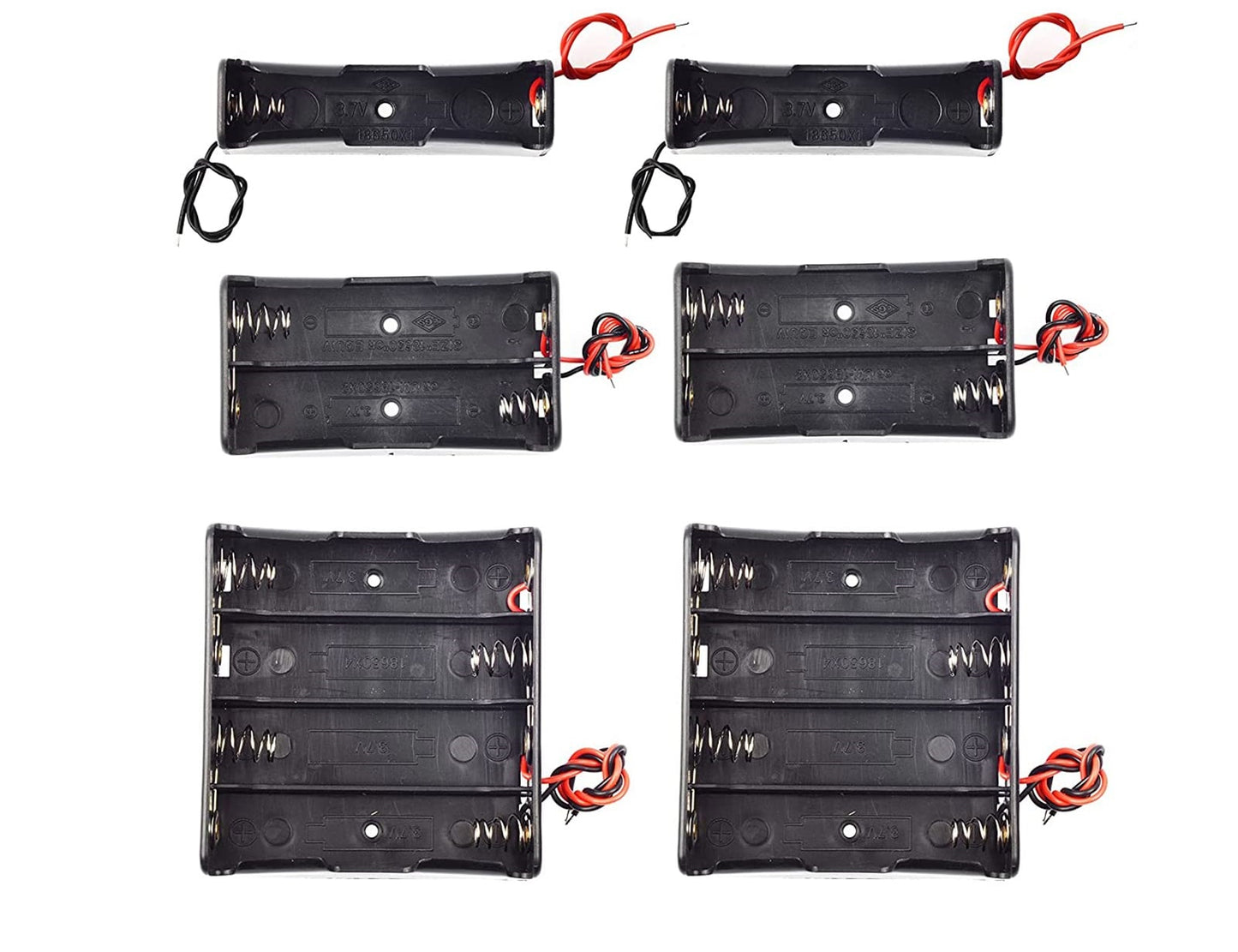 Holder para Batería 18650 | 1 Slot / 2 Slots / 4 Slots | Negro | CE-HLD-01