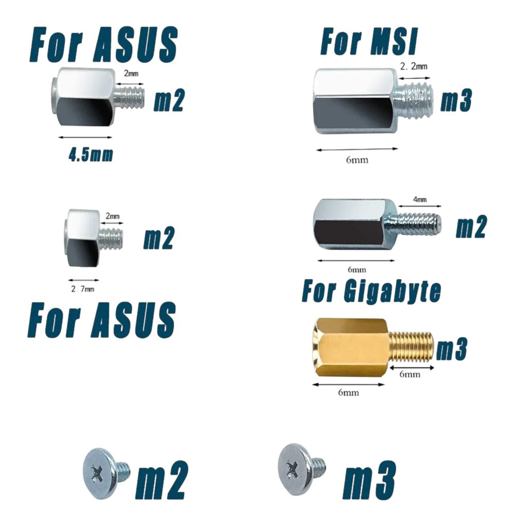 Kit de Tornillos para Montaje de SSD M.2 | 40 Pack | Incluye Destornillador Magnético | CE-HRM-03