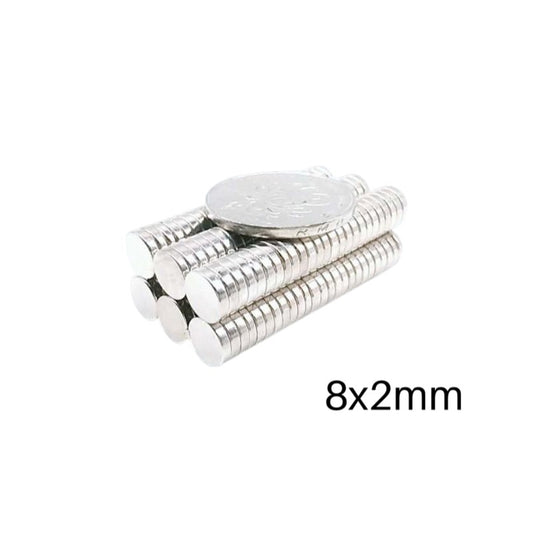 Imanes N35 10 Pack Discos 8mm x 2mm - Centroniks