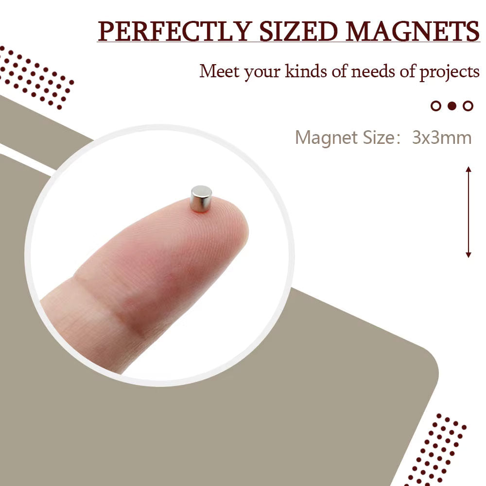 Imanes N35 | 10 Pack | Discos - Cilindros / 3mm x 3mm | CE-IMN-43
