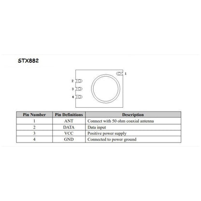Transmisor ASK STX882 + Receptor ASK SRX882 + 2 Antenas de Cobre | 433MHz | CE-KIT-01