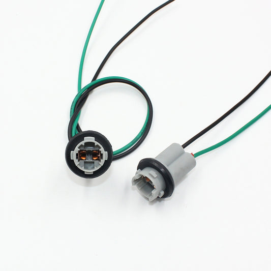 Base / Socket para Bombillos T10 | 30cm | Uso en Vehículos | Negro-Verde | CE-LED-19