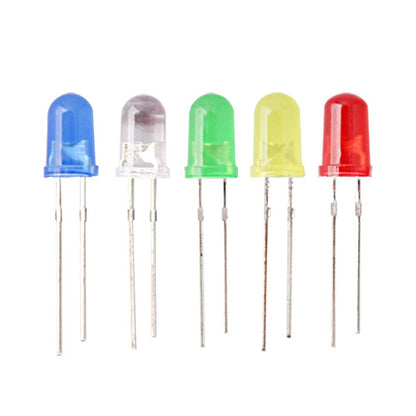 LED / Diodo Emisor de Luz | 200 Pack | Incluye Estuche | 5 Colores | 3mm + 5mm | CE-LED-20