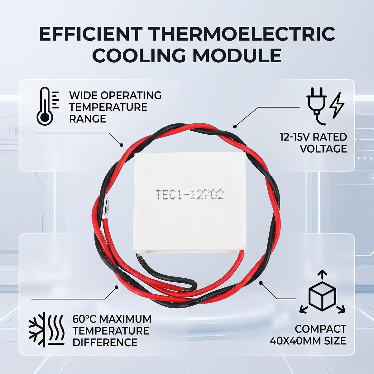 Placa Termoeléctrica Peltier TEC1-12702 12V 2A - Centroniks
