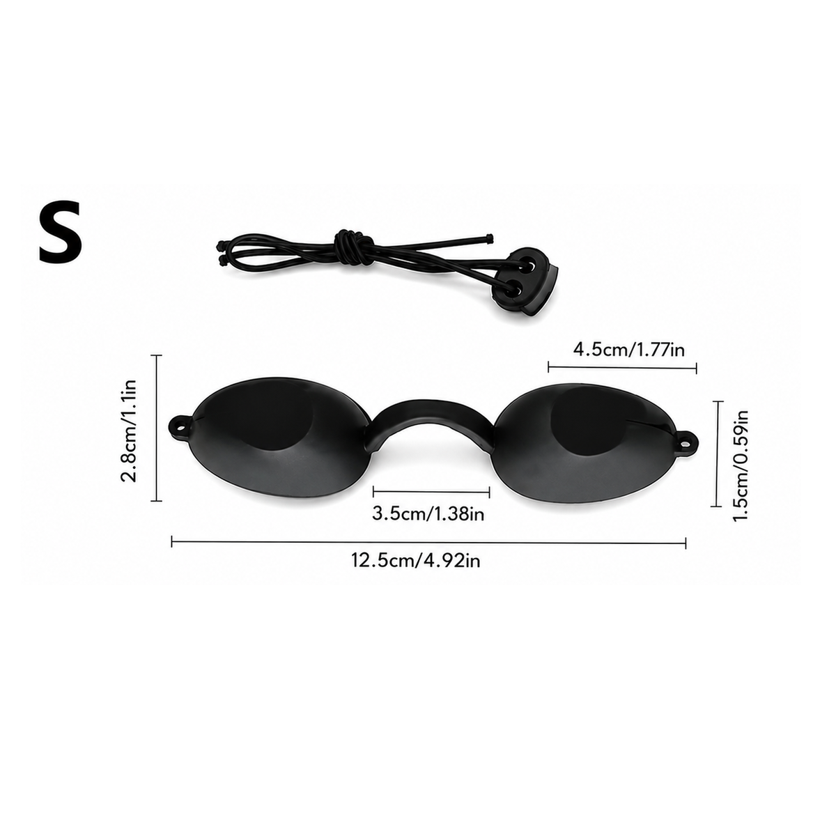 Gafas de Protección para Tratamientos IPL y Láser | Silicona | Negro | Talla S / Talla L | CES-PRT-01