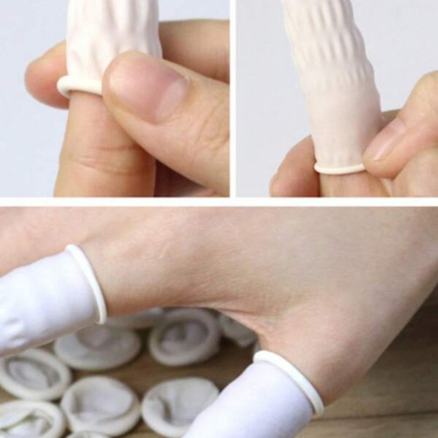 Protectores para Dedos | 10 Pack | Negro / Blanco | Látex | CHO-ACD-03