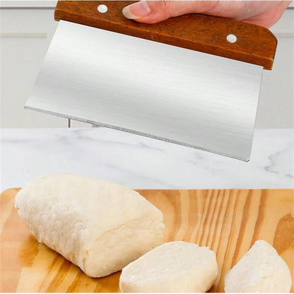 Rasqueta / Espátula / Cortador de Masa | Acero Inoxidable con Puño de Madera | CHO-ESP-01