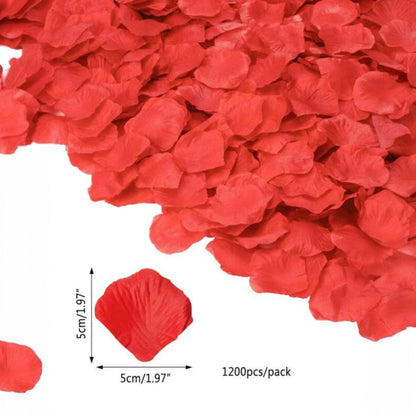 Pétalos Artificiales de Rosas | 1200 Pack | Rojo / Blanco / Negro / Rosado / Azul | CHO-PTL-01