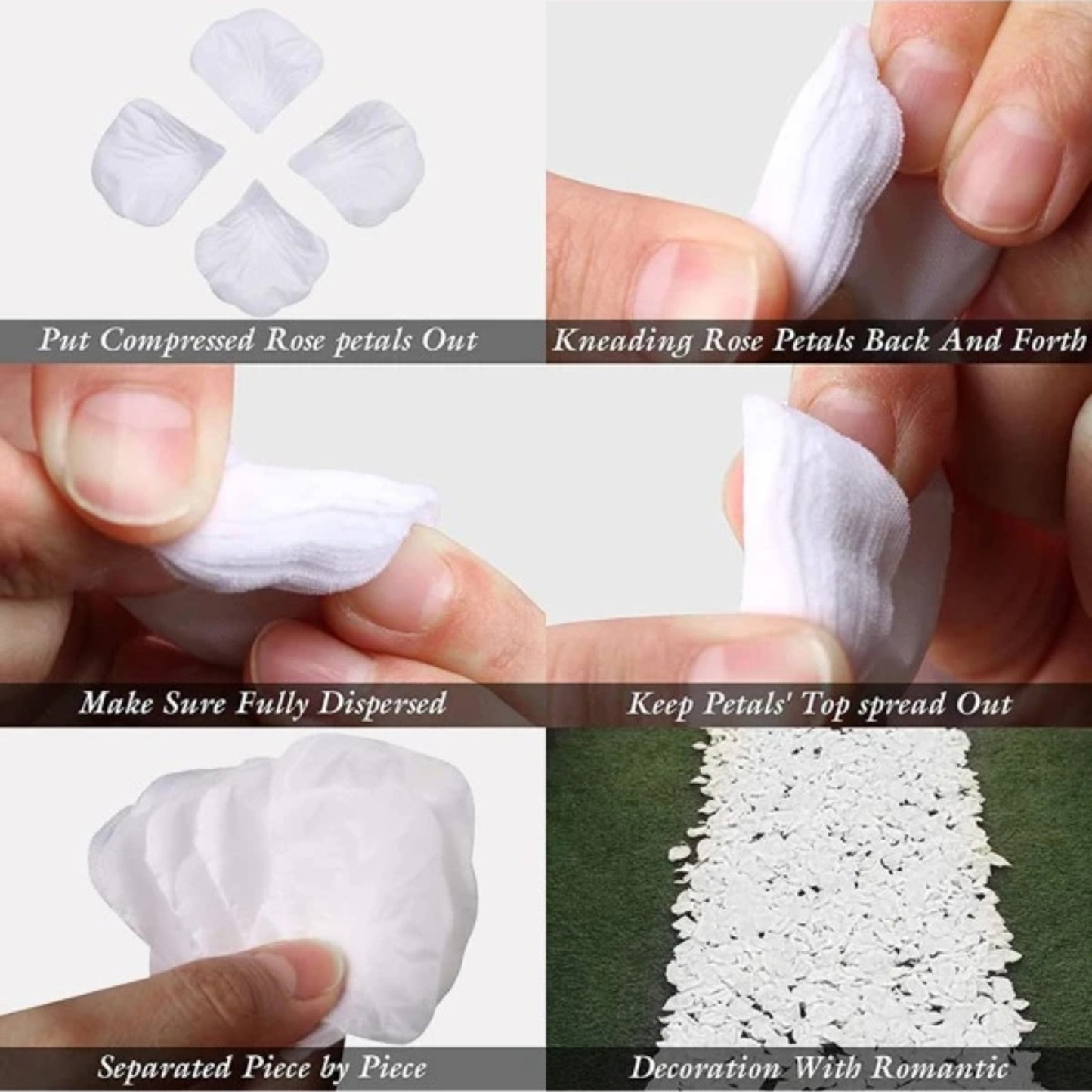 Pétalos Artificiales de Rosas | 1200 Pack | Rojo / Blanco / Negro / Rosado / Azul | CHO-PTL-01