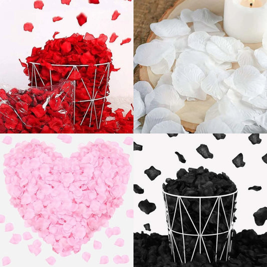 Pétalos Artificiales de Rosas | 1200 Pack | Rojo / Blanco / Negro / Rosado / Azul | CHO-PTL-01