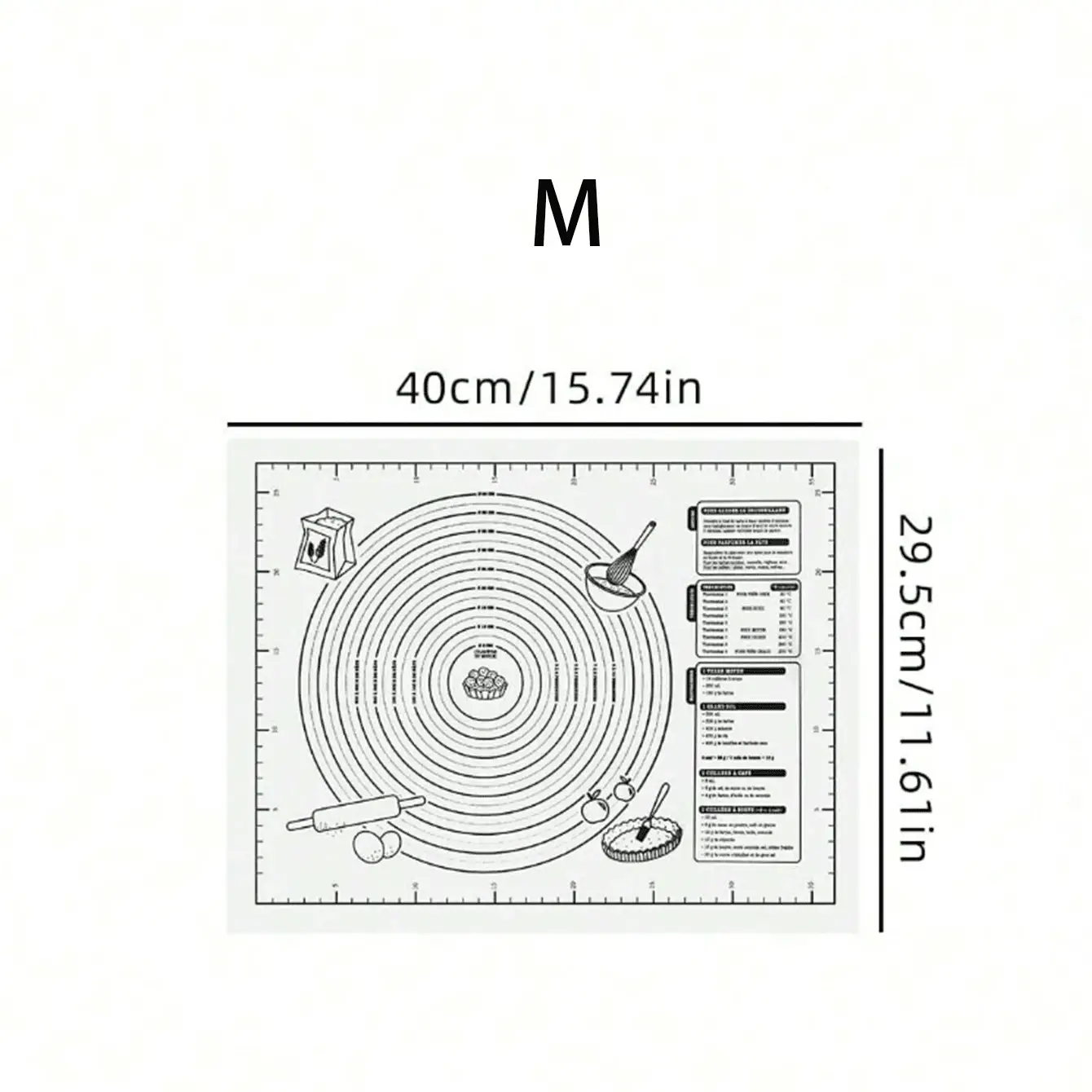 Tapete para Hornear | Silicona Antiadherente | M / L | Celeste / Blanco / Rosado / Morado | CHO-TAP-02