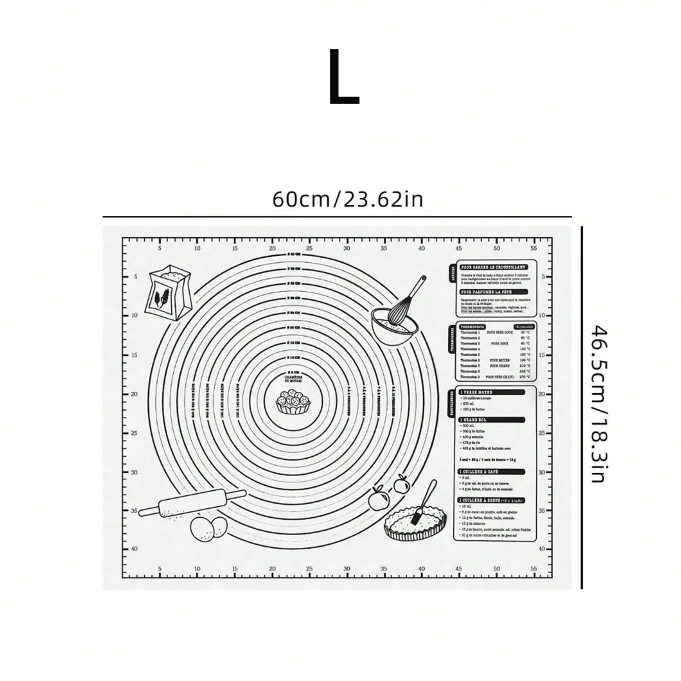 Tapete para Hornear | Silicona Antiadherente | M / L | Celeste / Blanco / Rosado / Morado | CHO-TAP-02