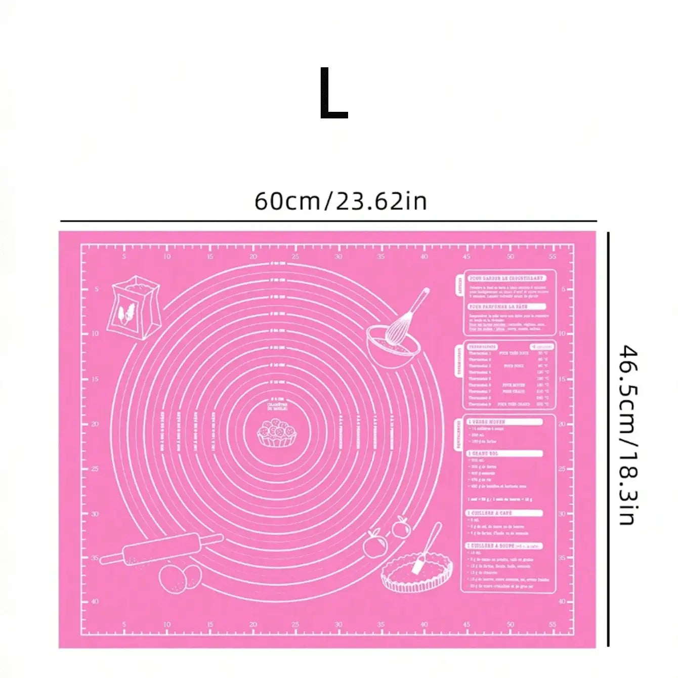 Tapete para Hornear | Silicona Antiadherente | M / L | Celeste / Blanco / Rosado / Morado | CHO-TAP-02