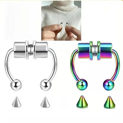 Simulador de Piercing Septum | Magnético | Negro / Plateado / Dorado / Tornasol / Bronce | Acero | CJM-ARE-05