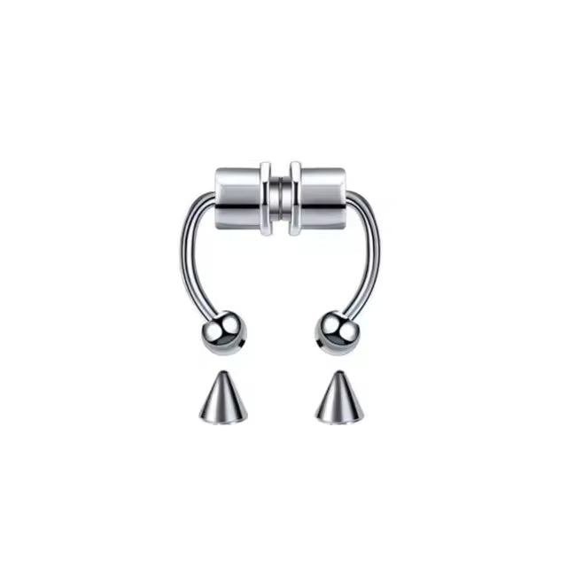 Simulador de Piercing Septum | Magnético | Negro / Plateado / Dorado / Tornasol / Bronce | Acero | CJM-ARE-05