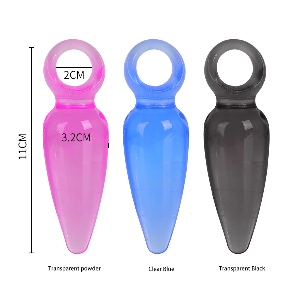 Butt Plug - Tapón Anal | 11cm / 3.2cm | Rosado / Negro / Celeste | Silicona | CJS-AP-14