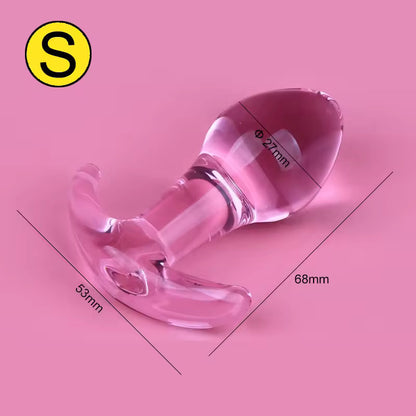 Butt Plug - Tapón Anal | S / M / L | Vidrio | Rosado | CJS-AP-19