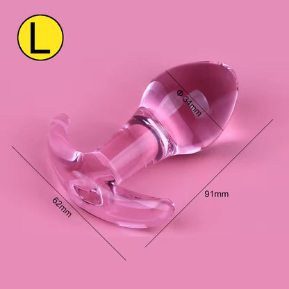 Butt Plug - Tapón Anal | S / M / L | Vidrio | Rosado | CJS-AP-19
