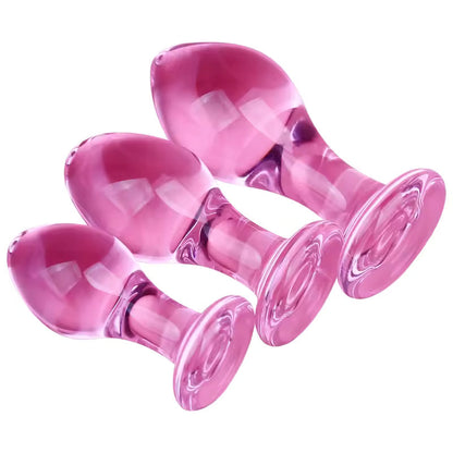 Butt Plug - Tapón Anal | S / M / L | Vidrio | Rosado | CJS-AP-46