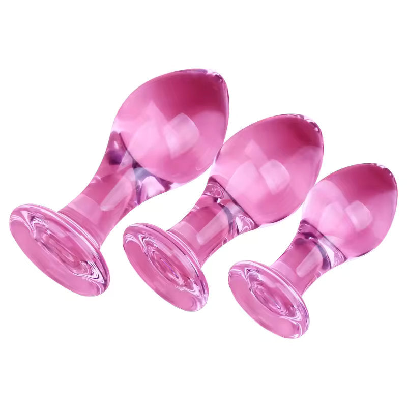 Butt Plug - Tapón Anal | S / M / L | Vidrio | Rosado | CJS-AP-46