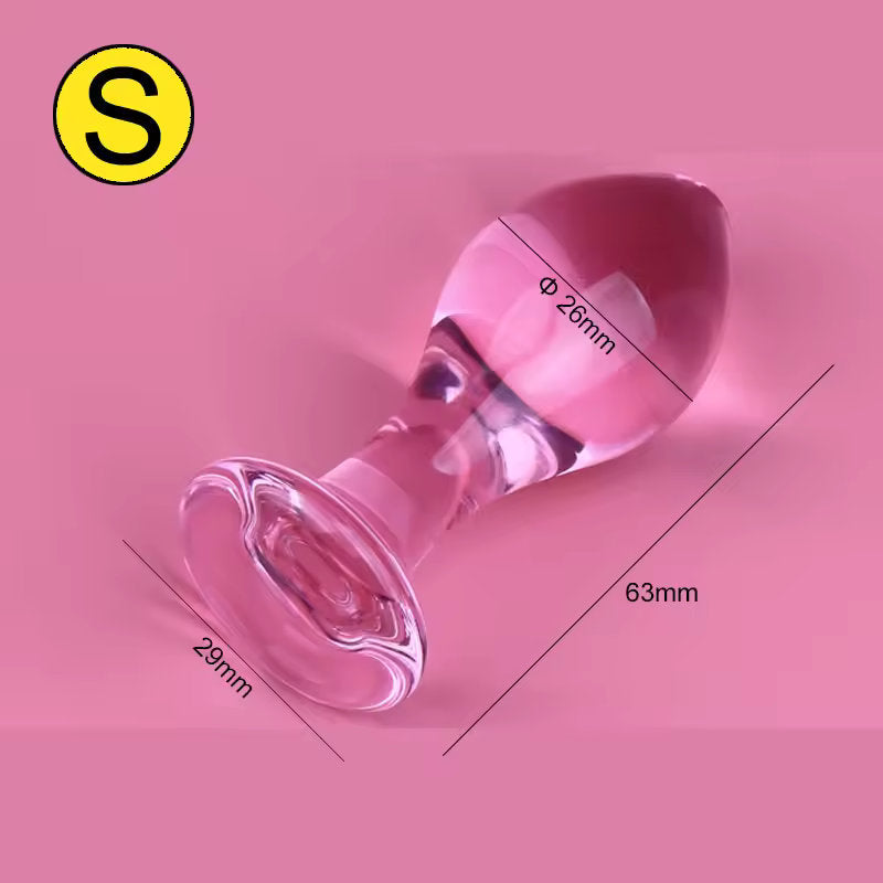 Butt Plug - Tapón Anal | S / M / L | Vidrio | Rosado | CJS-AP-46