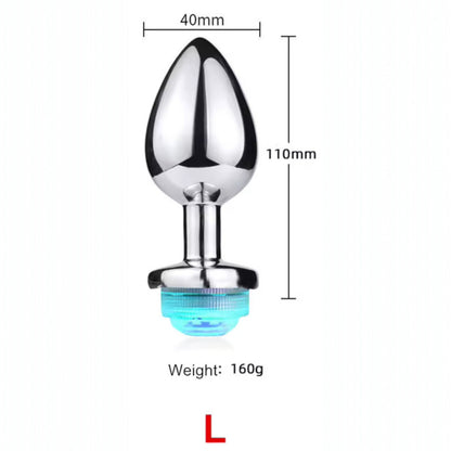 Butt Plug - Tapón Anal con Luces Gamer y Control Remoto | S / M / L | Metal | CJS-AP-47