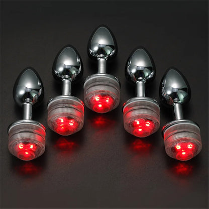 Butt Plug - Tapón Anal con Luces Gamer y Control Remoto | S / M / L | Metal | CJS-AP-47