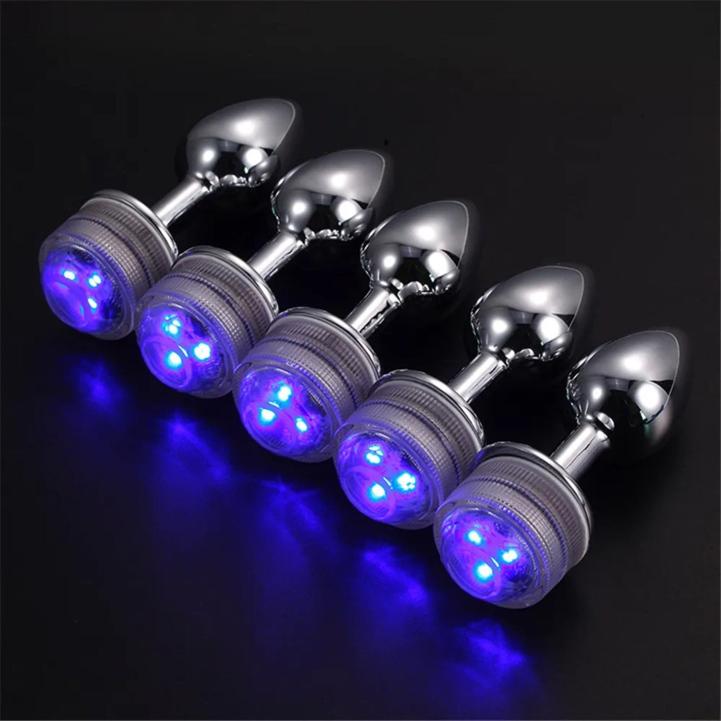 Butt Plug - Tapón Anal con Luces Gamer y Control Remoto | S / M / L | Metal | CJS-AP-47