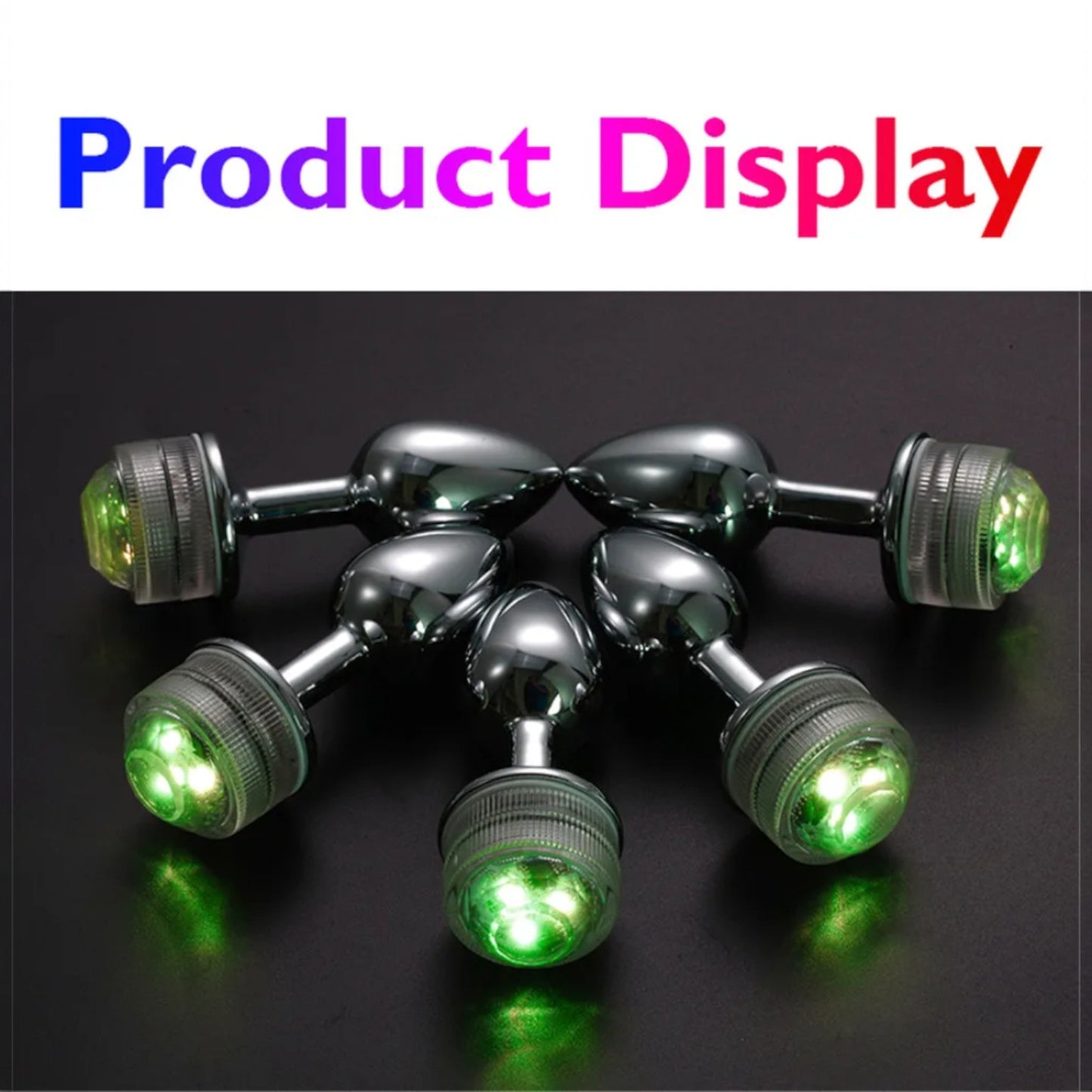 Butt Plug - Tapón Anal con Luces Gamer y Control Remoto | S / M / L | Metal | CJS-AP-47