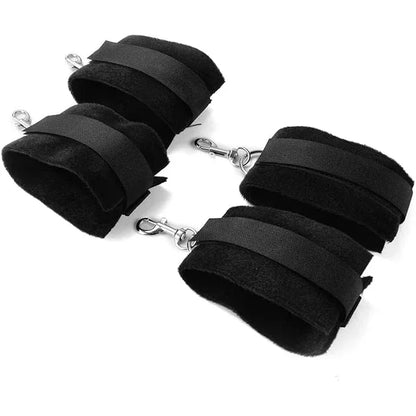 Arnés con Esposas para Puerta | Posiciones Sexuales / Bondage | Ajustable | Negro | CJS-AR-15
