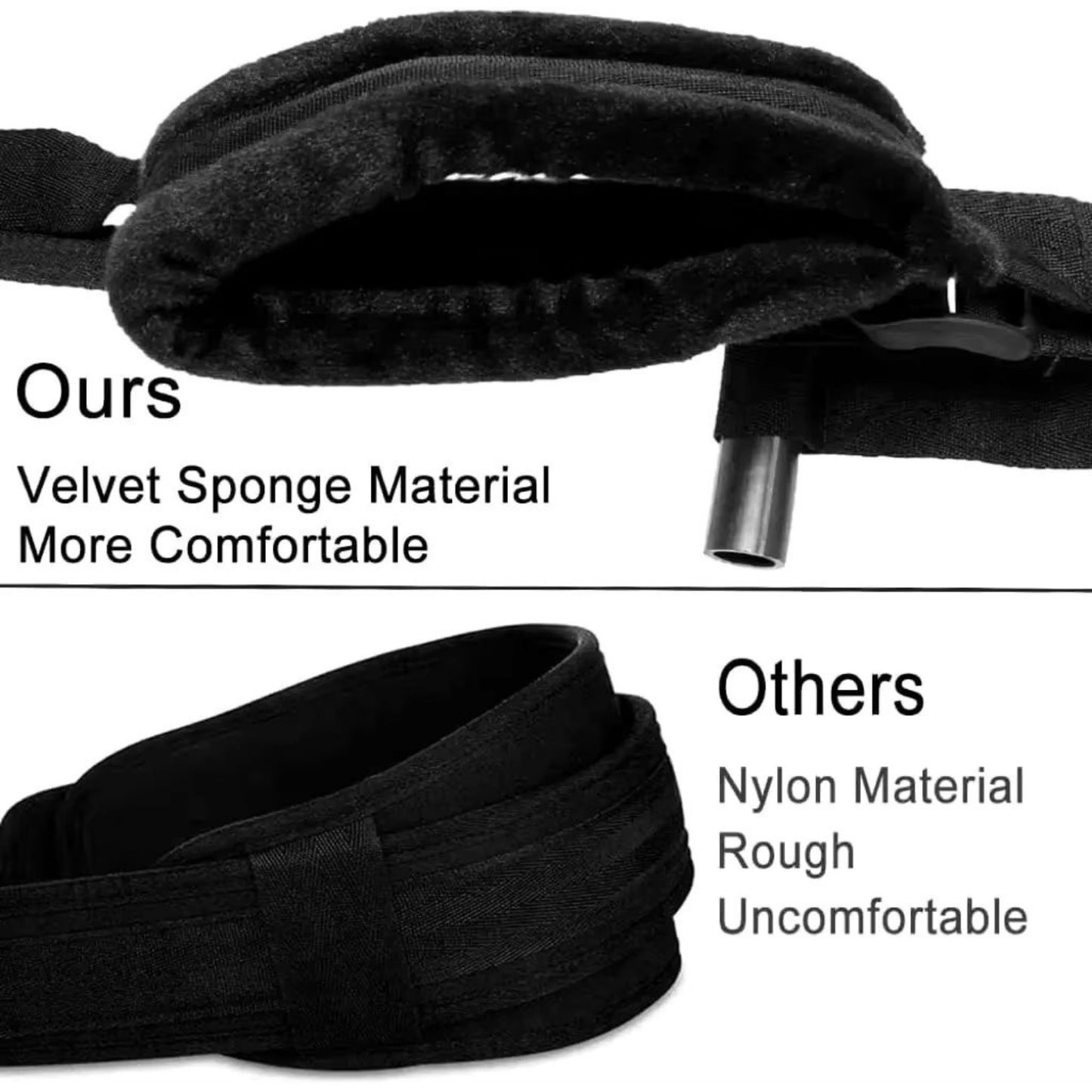 Arnés / Columpio para Puerta con Asiento, Esposas y Soportes para Piernas Acolchadas | Posiciones Sexuales | Ajustable | Negro | CJS-AR-17
