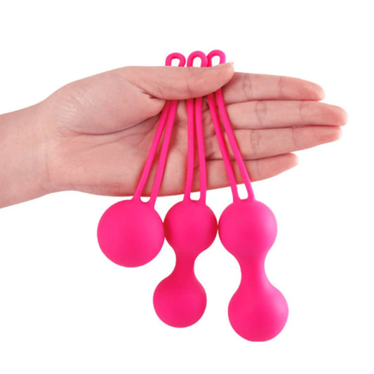 Ben Wa Balls - Bolas Chinas Vaginales | Kegel | Morado / Rosado | Silicona - Flexible | CJS-BV-03