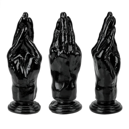 Dildo - Consolador / Mano | 19.5cm / 7.4cm | Negro / Carne | Fisting | BDSM | Silicona | CJS-FIS-01