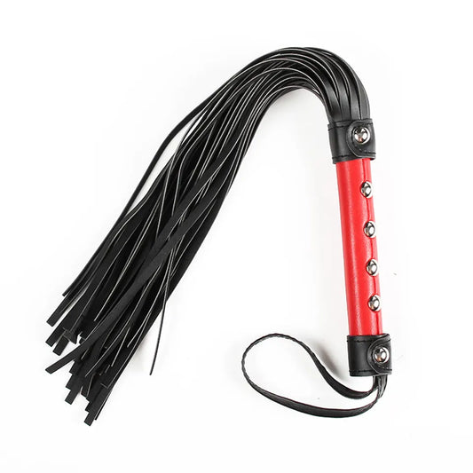 Látigo | 55cm | Negro-Rojo | BDSM | Cuerina | CJS-LA-07