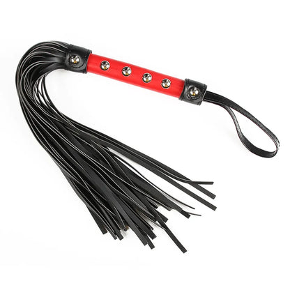 Látigo | 55cm | Negro-Rojo | BDSM | Cuerina | CJS-LA-07